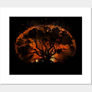 Burning Tree - Inferno Wildfire Smoke and Flames Posters and Art